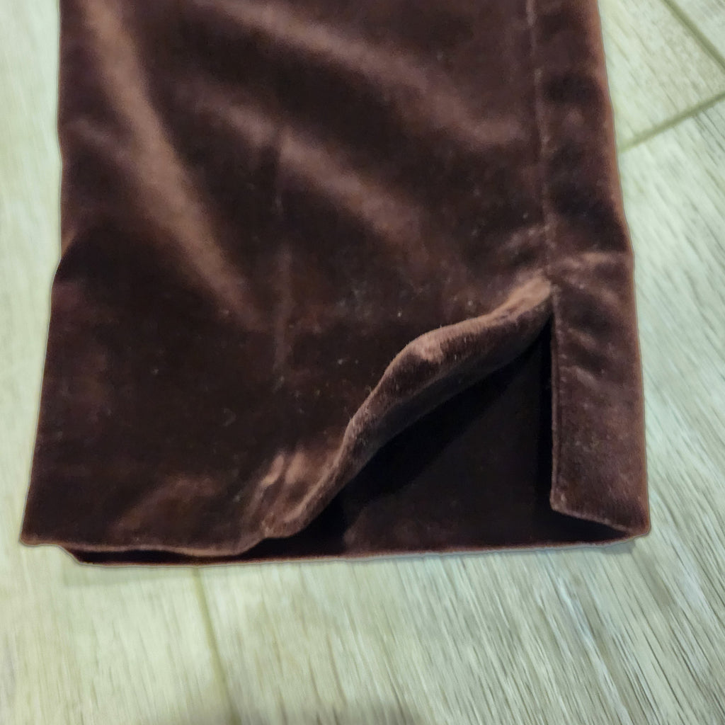 Vintage MONDI Chocolate Brown Cotton-Modal Velvet Trousers — Size 12