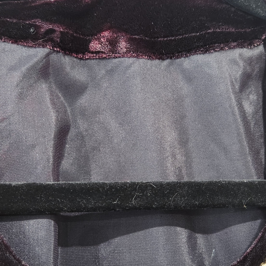 Vintage Black Cherry Velvet Beaded Evening Jacket | Gold Embroidery