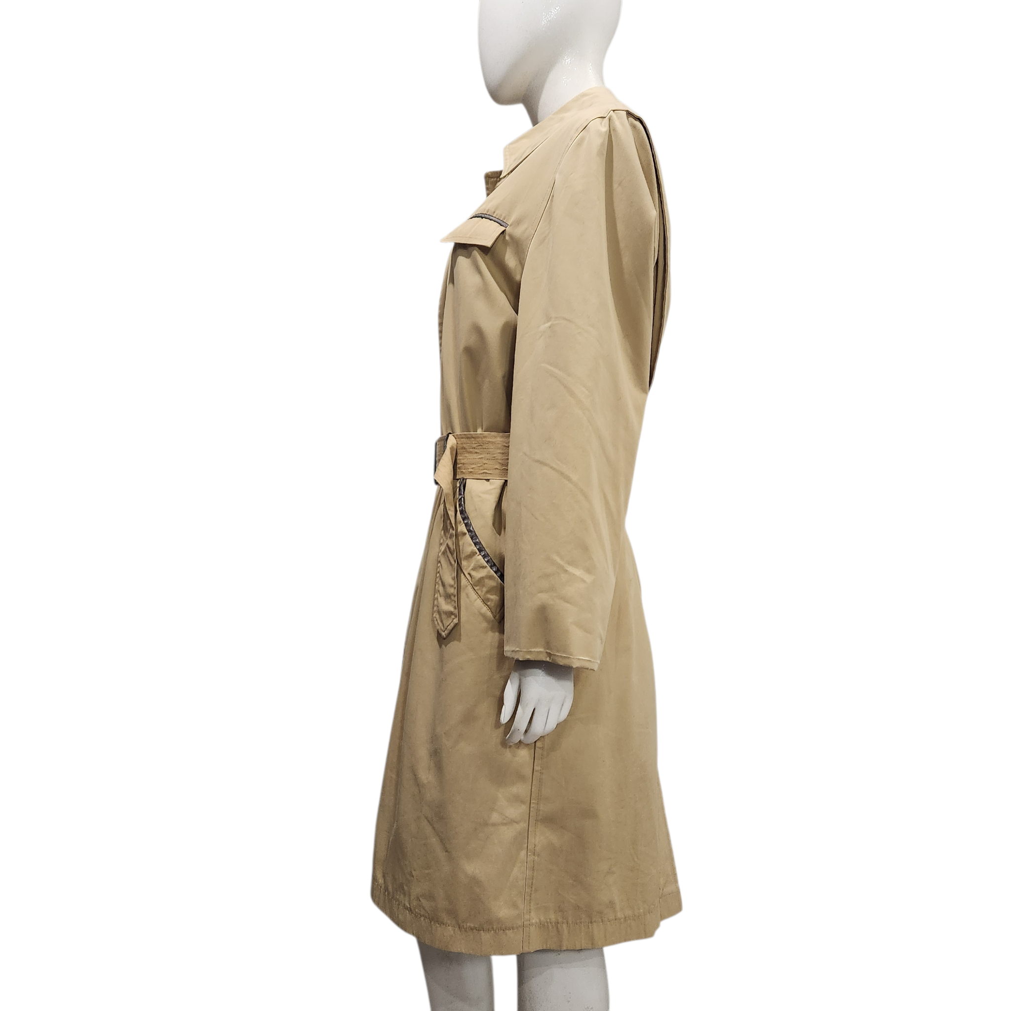60s  Buoy Cloth Trench with Removable Wool & Camel Hair Lining Talon Zipper Size 38