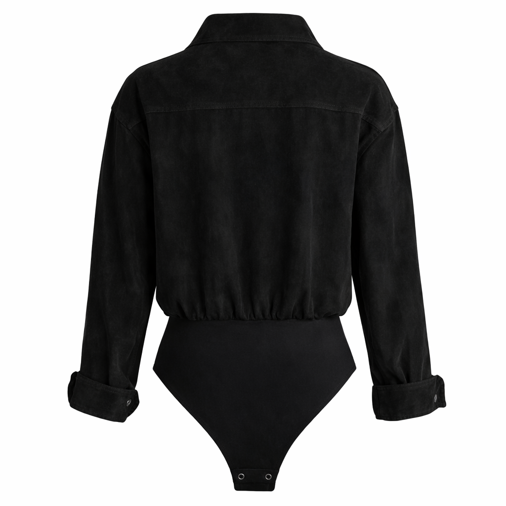Lewmagram Suede Bodysuit Size L
