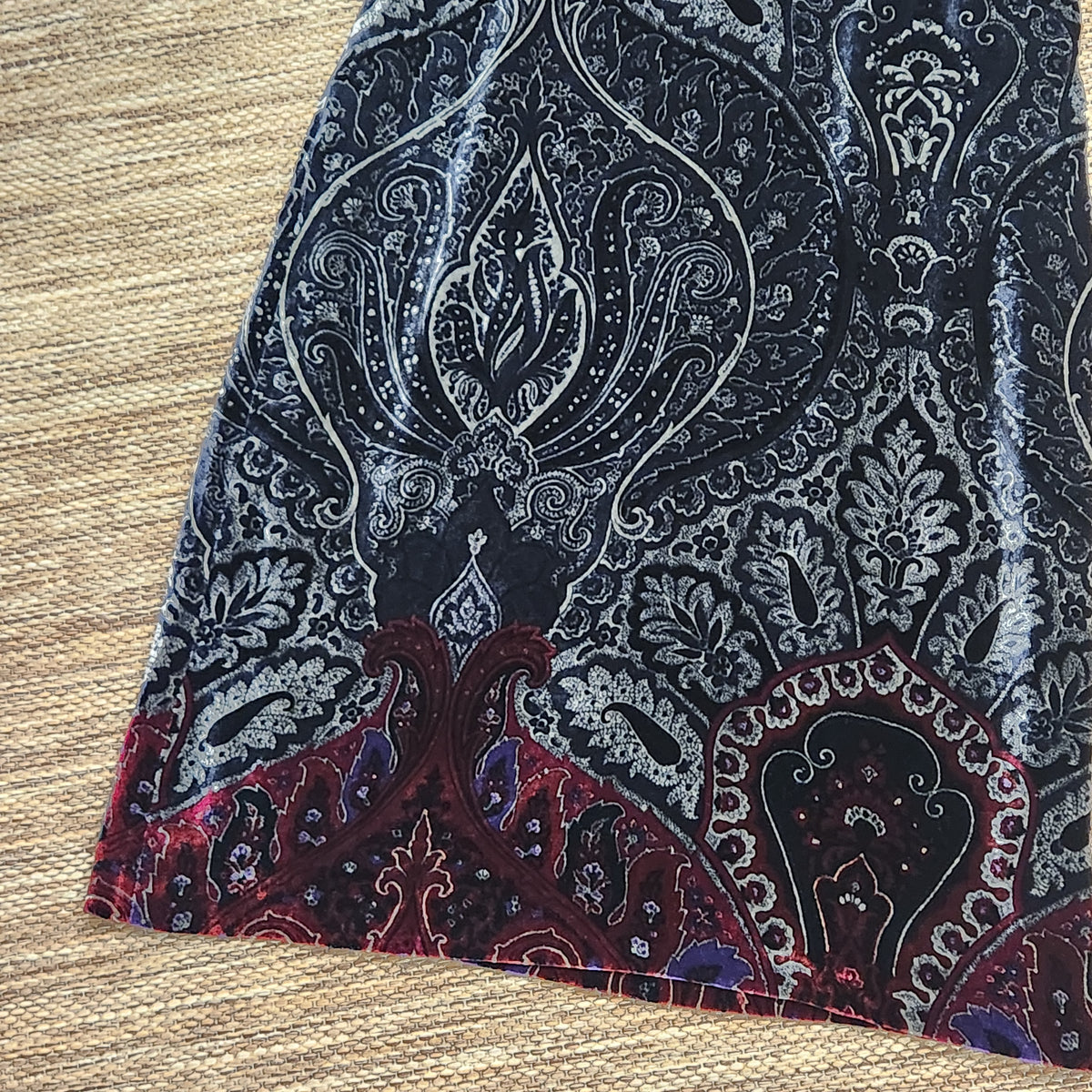 Vintage Sportmax Silk-Blend Paisley Velvet Dress | Made in Italy