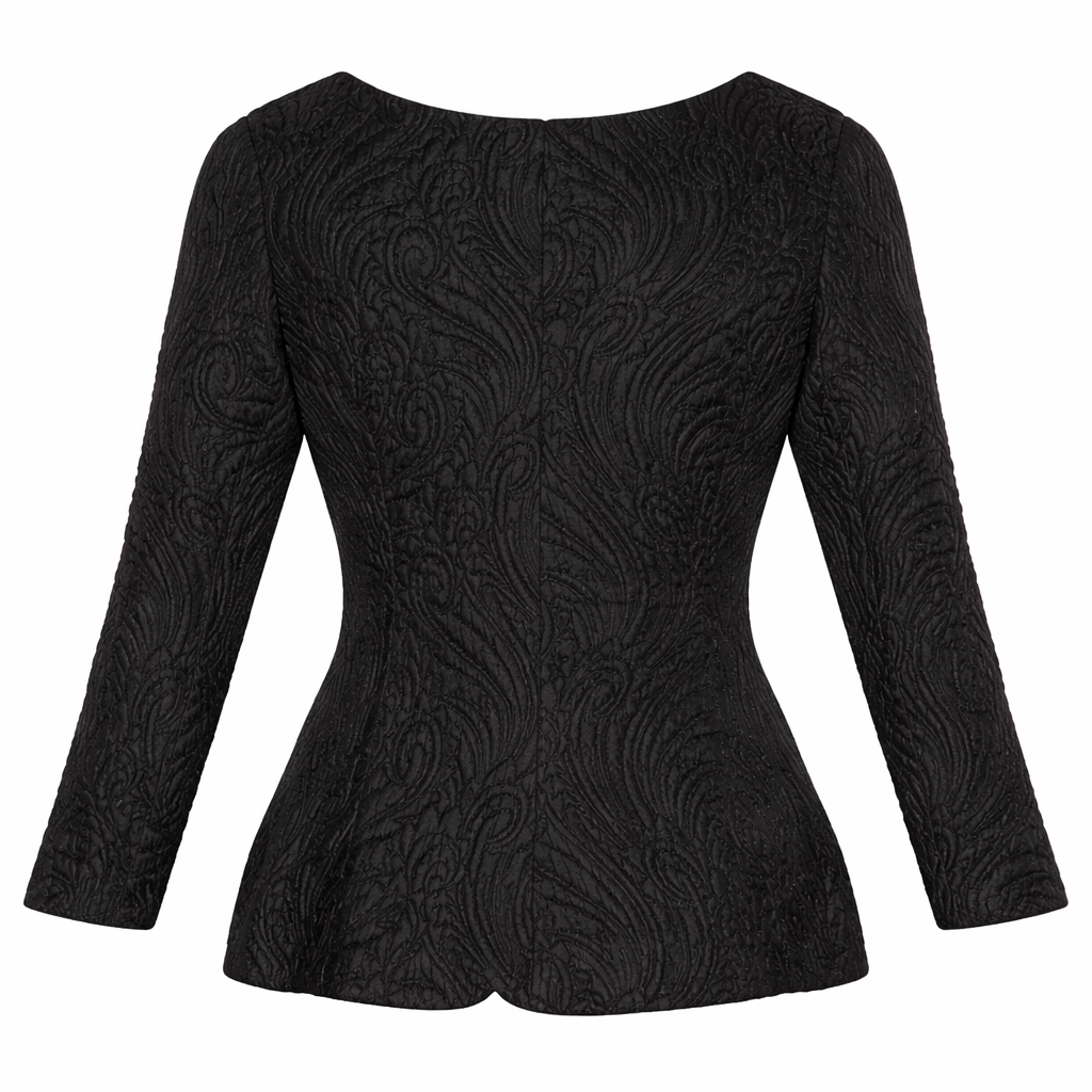 Early 2000s KRIZIA Vintage 90s Krizia Silk Jacquard Blazer • Made in Italy • Sculpted Italian Power Jacket Size 44