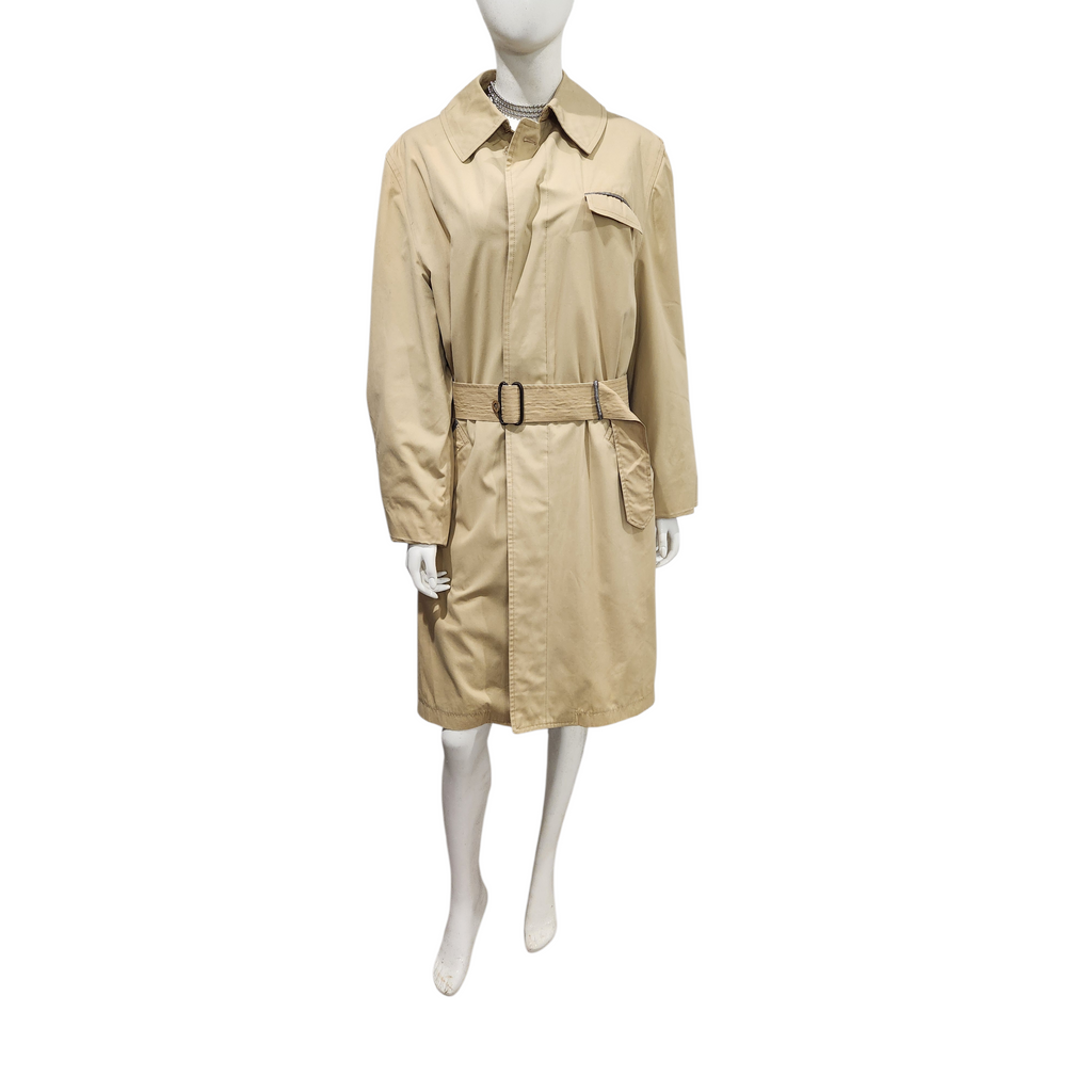 60s  Buoy Cloth Trench with Removable Wool & Camel Hair Lining Talon Zipper Size 38