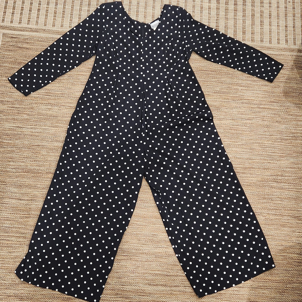 Vintage Long Sleeve Polka Dot Jumpsuit