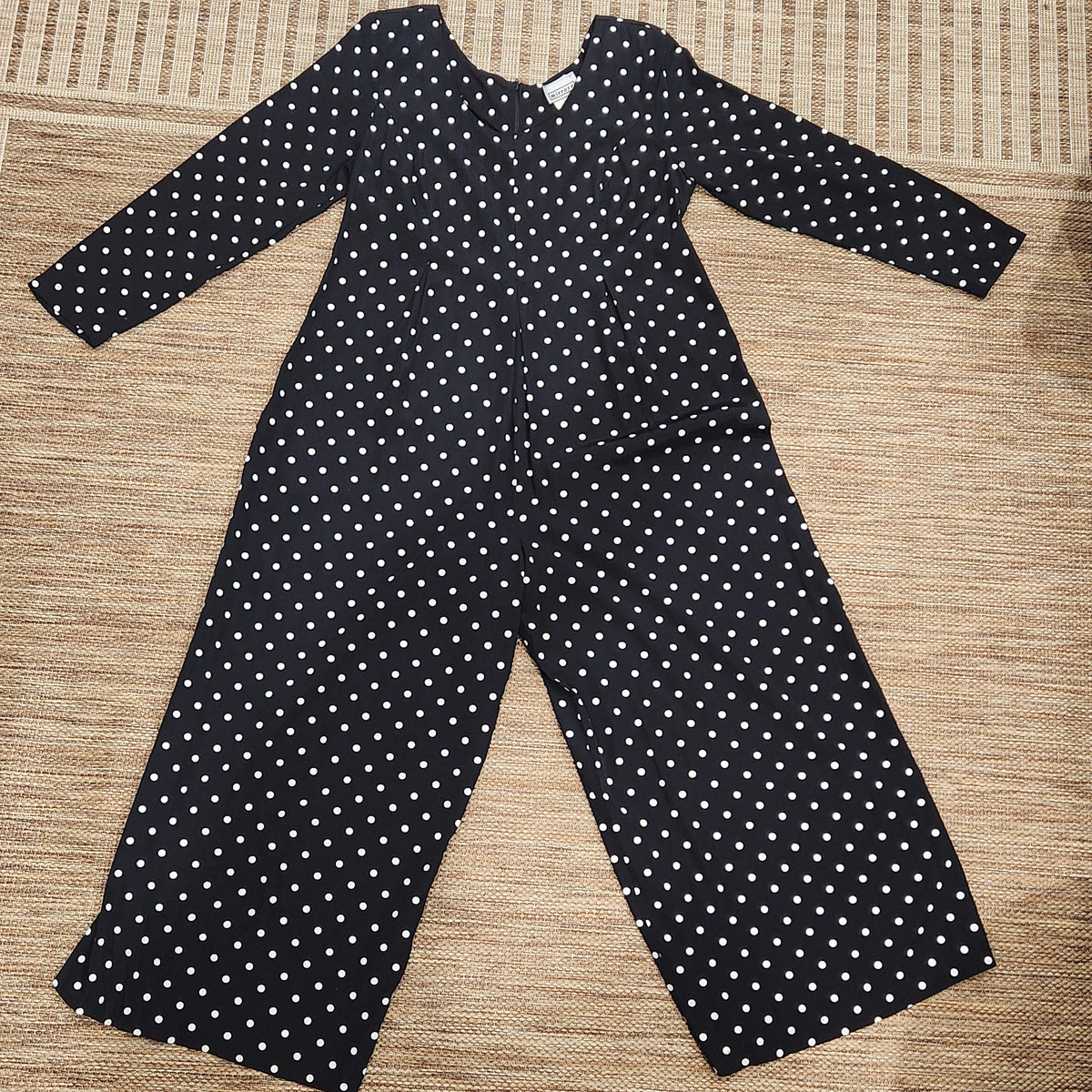 Vintage Long Sleeve Polka Dot Jumpsuit