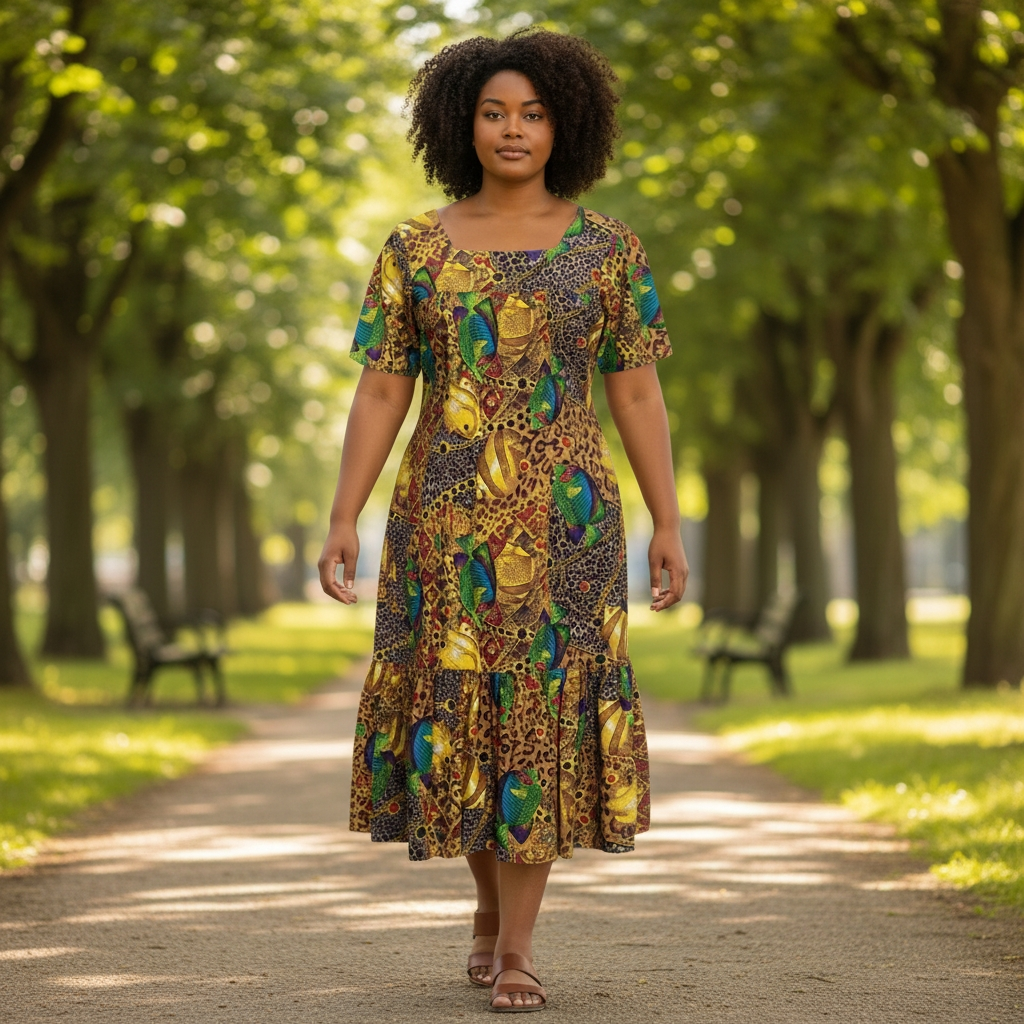 80s Vintage MuMu Phases Tropical Safari Cotton Maxi Dress Size XL, Mrs Roper Costume