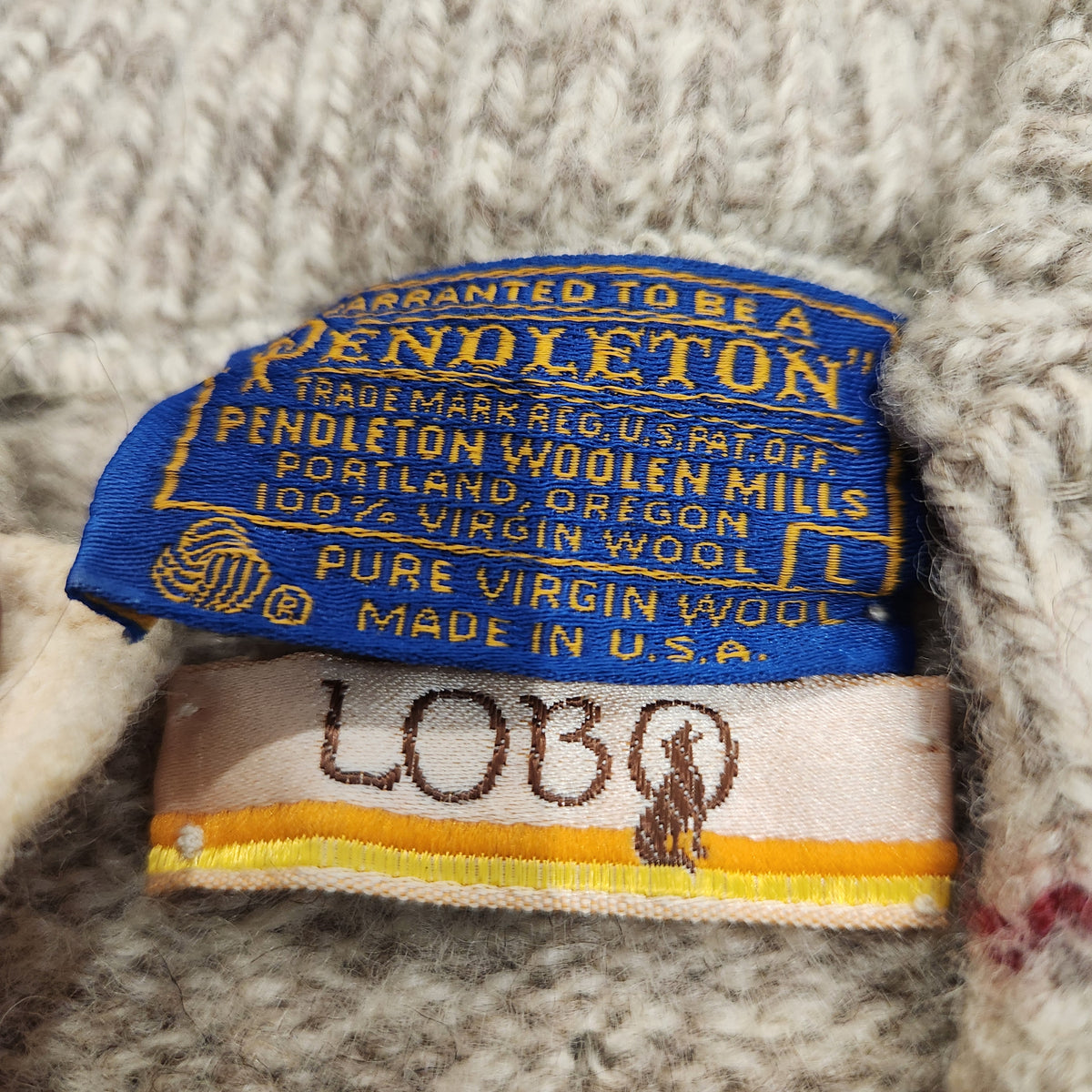 Vintage LOBO by Pendleton Virgin Wool Striped Henley Sweater — Made in USA