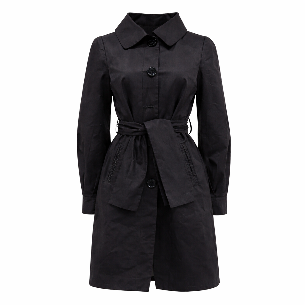 Vintage Holiday In Italy | Black Italian Trench Coat
Made in Italy • Luxury Outerwear Size 42