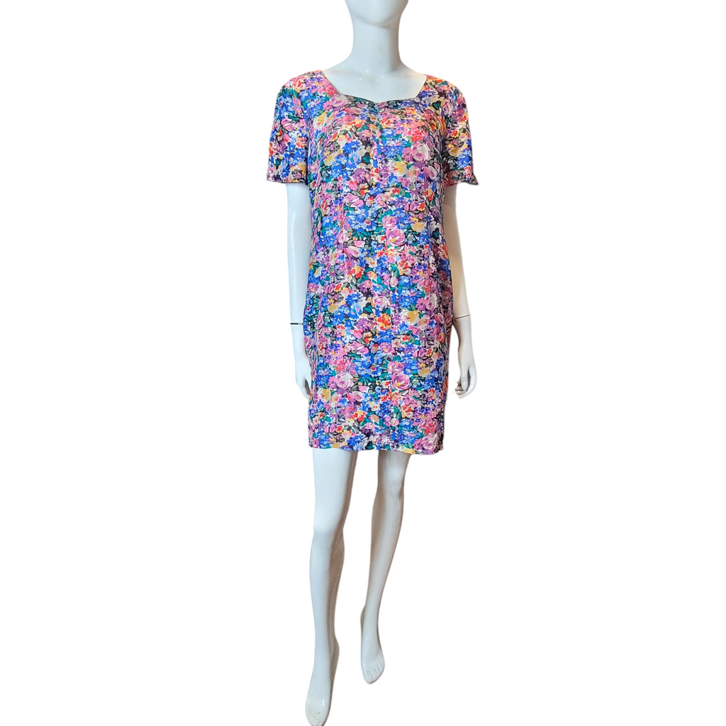 Vintage Silk Handmade Classic Floral Dress