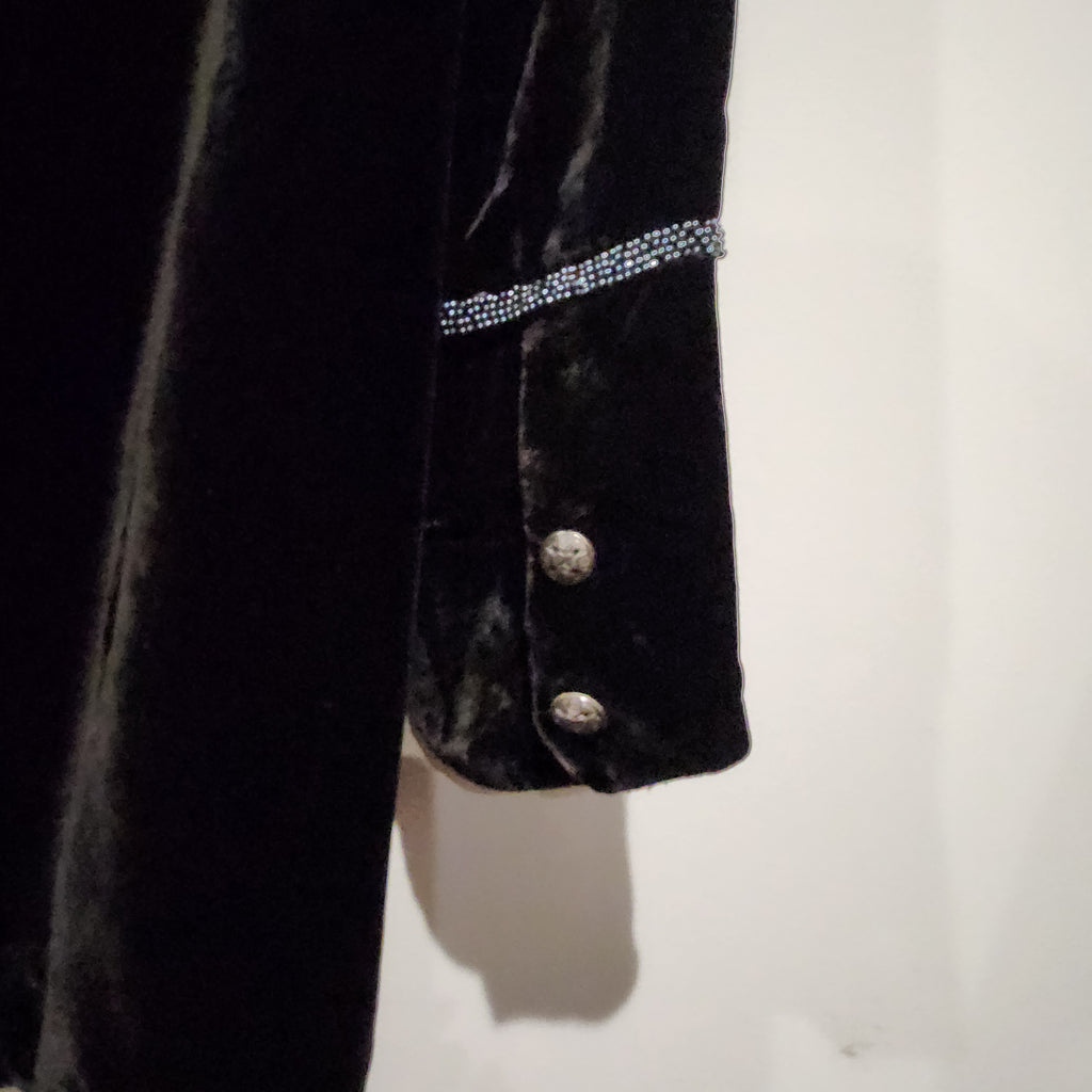 Georgie Black Silk-Blend Velvet Embellished Military Jacket