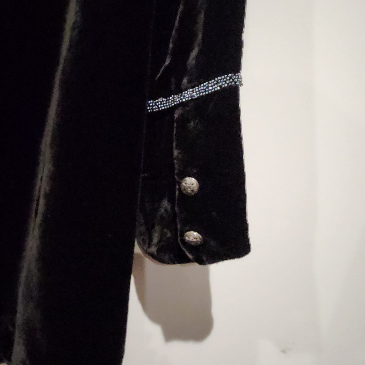Georgie Black Silk-Blend Velvet Embellished Military Jacket