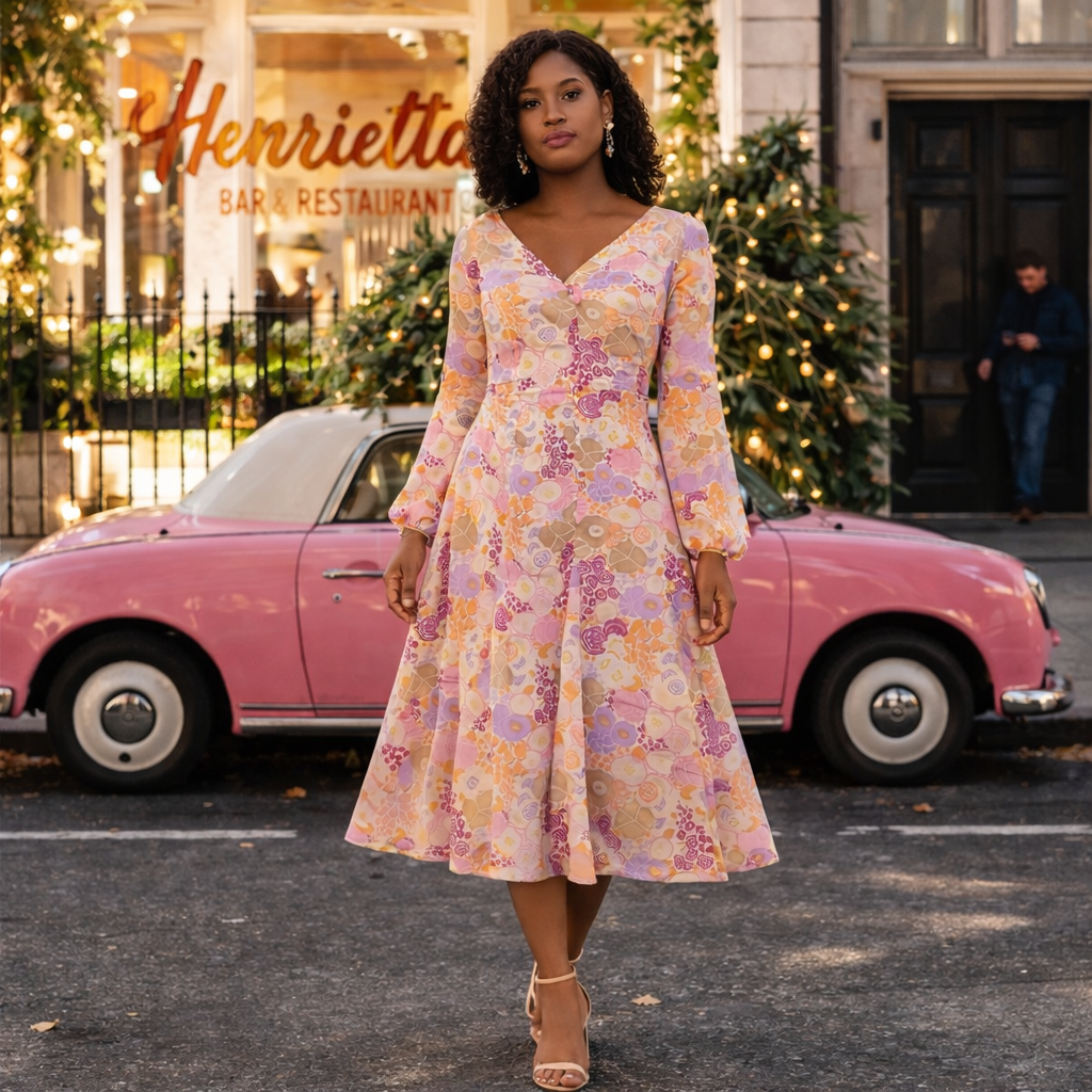 70s Floral Print Dress