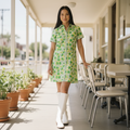 1960s Vintage Cotton Apple Print Dress Size L
