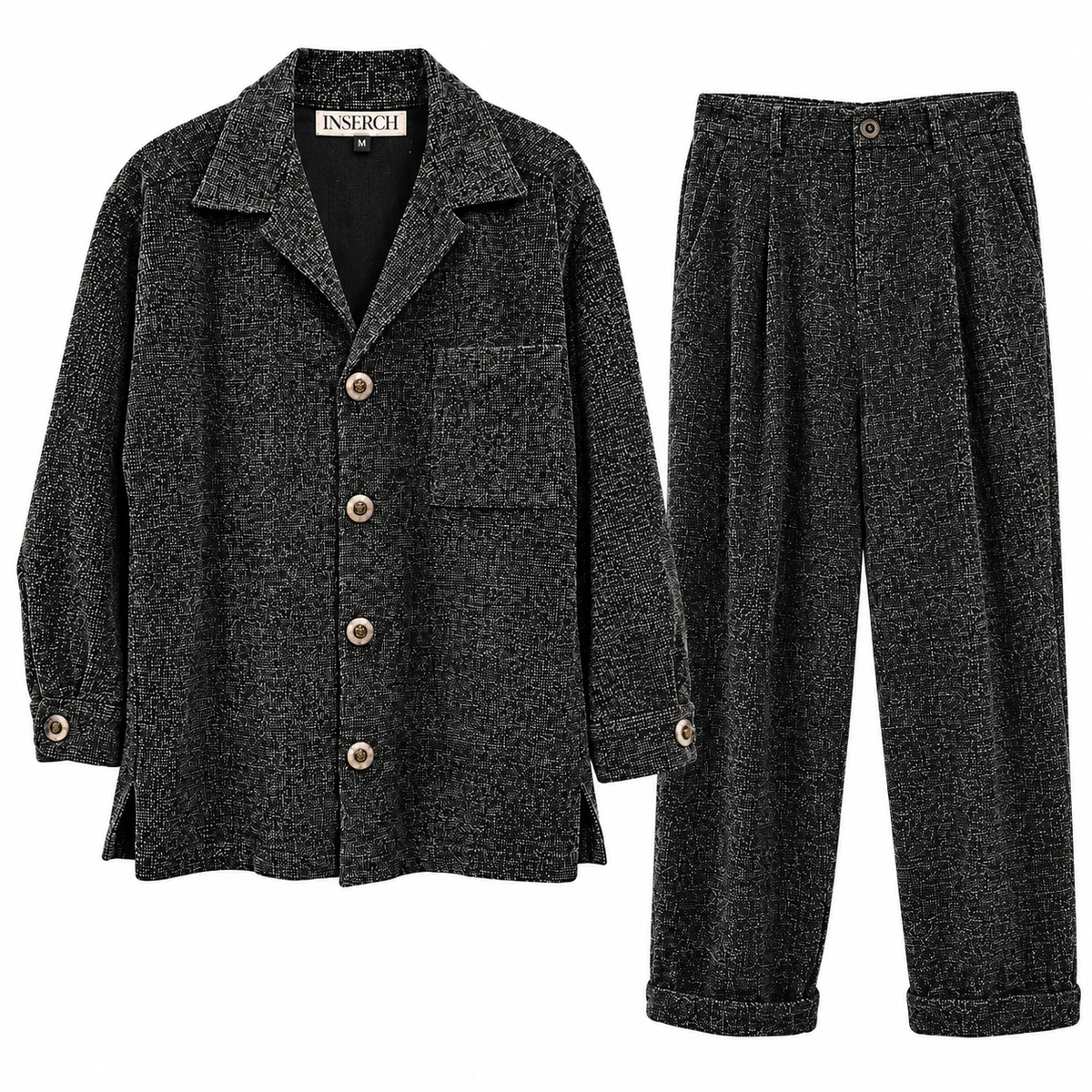 Vintage INSERCH Textured Cotton Suit | Made in USA