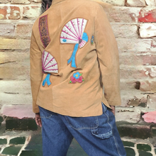 Load image into Gallery viewer, Vintage 1990s Suede Leather Embroidered Jacket Impressions by Rem Garson Size L
