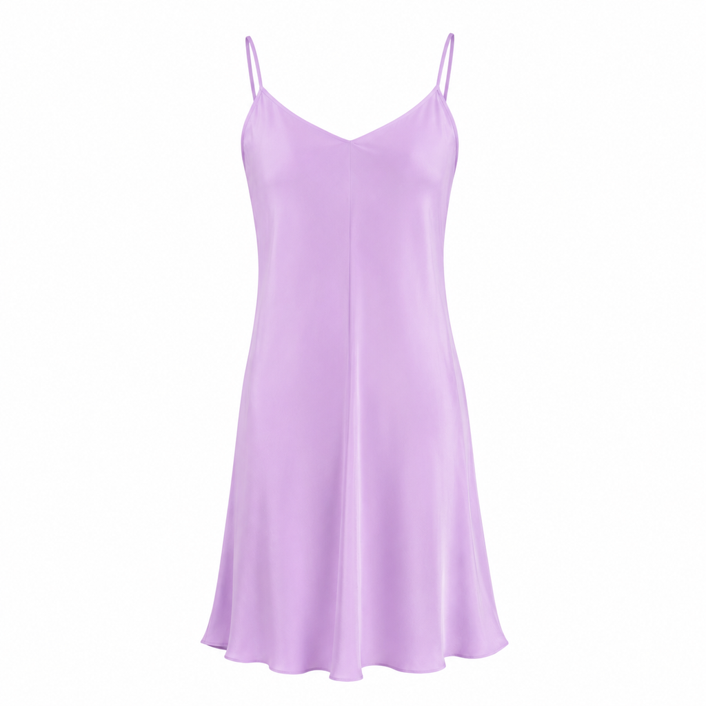 Vintage 1990s Agostino Lilac Silk Slip Dress | Bias Cut Minimalist Midi