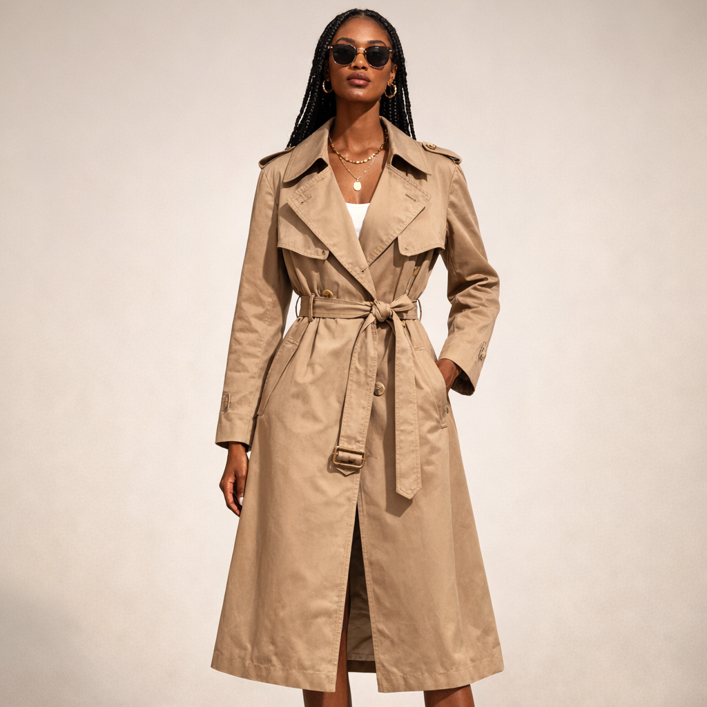 Vintage Trenchcoat Gender Neutral Tan Size L