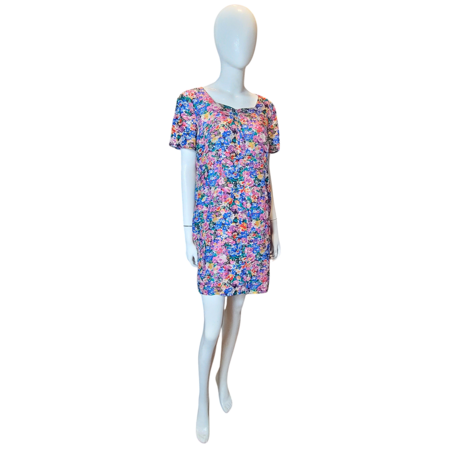 Vintage Silk Handmade Classic Floral Dress