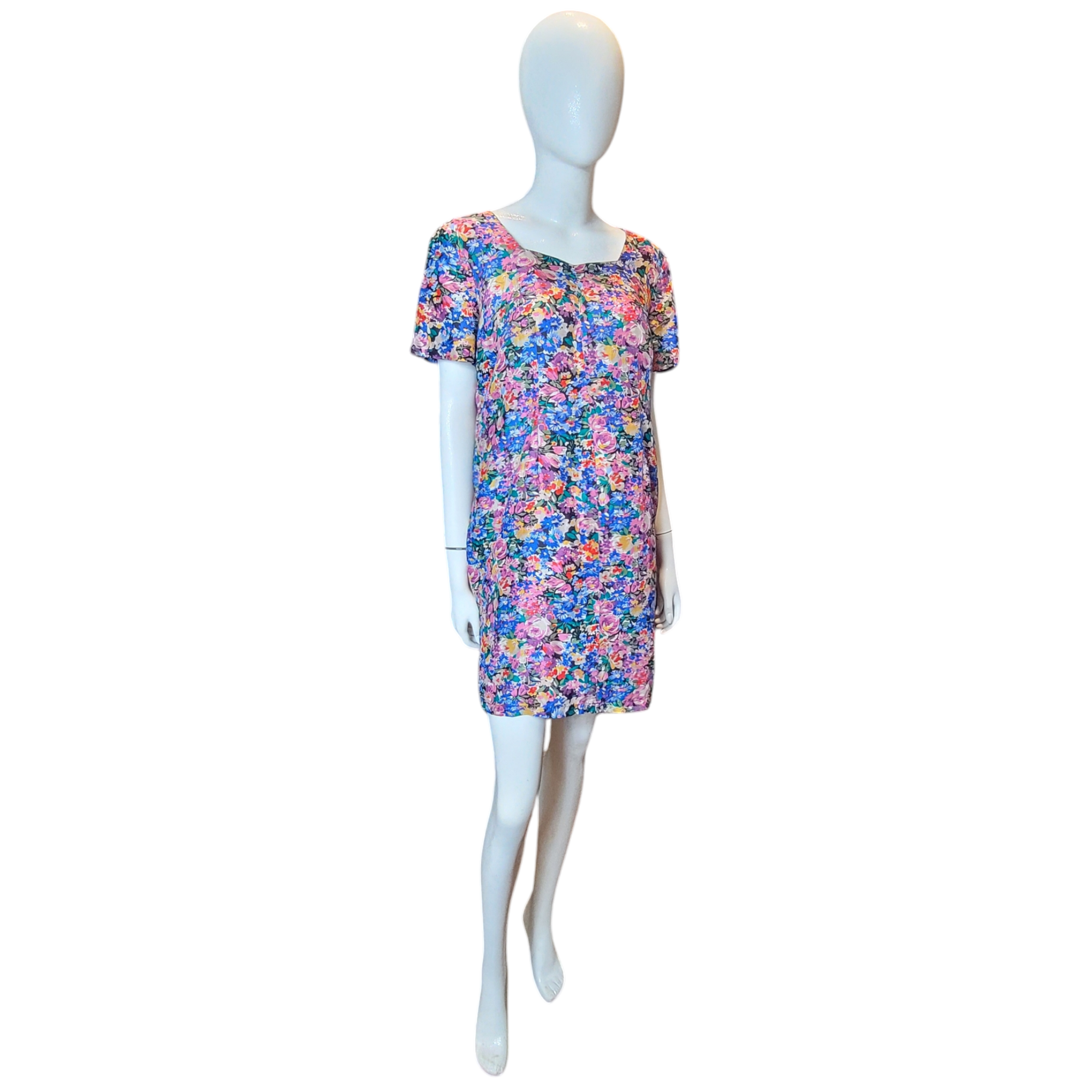 Vintage Silk Handmade Classic Floral Dress