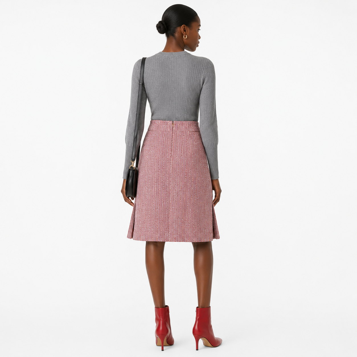 Carven Rose Tweed Skirt Size 36