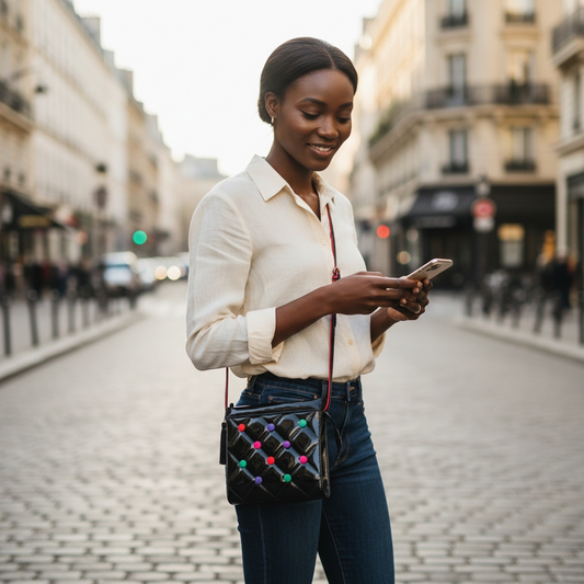 Vintage Quilted Patent Leather Crossbody Bag