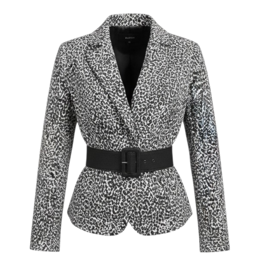 Calvin Klein Animal Belted Jacket Size 6P