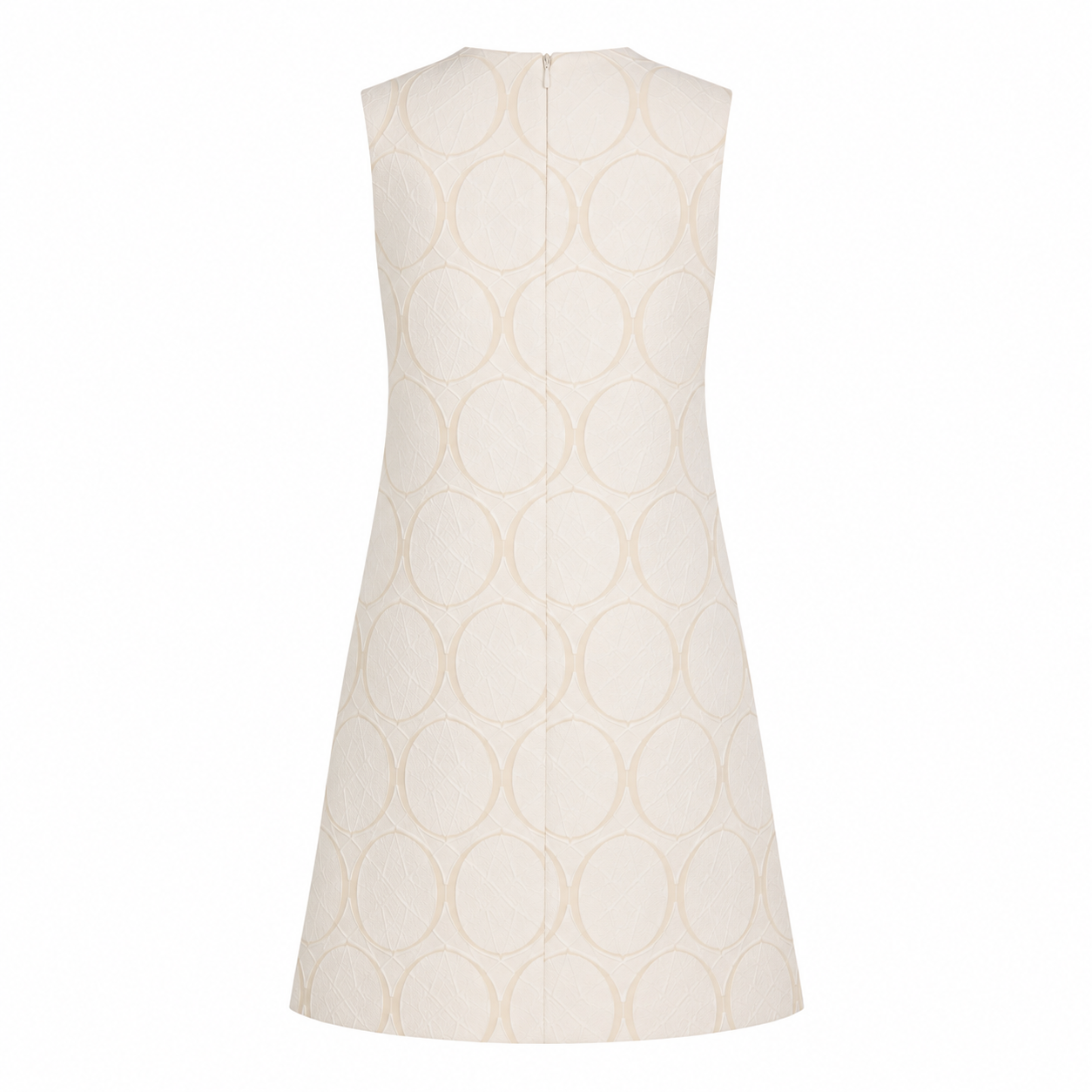 1960s Vintage Mod Shift A Line Dress Cream/Tan Size L