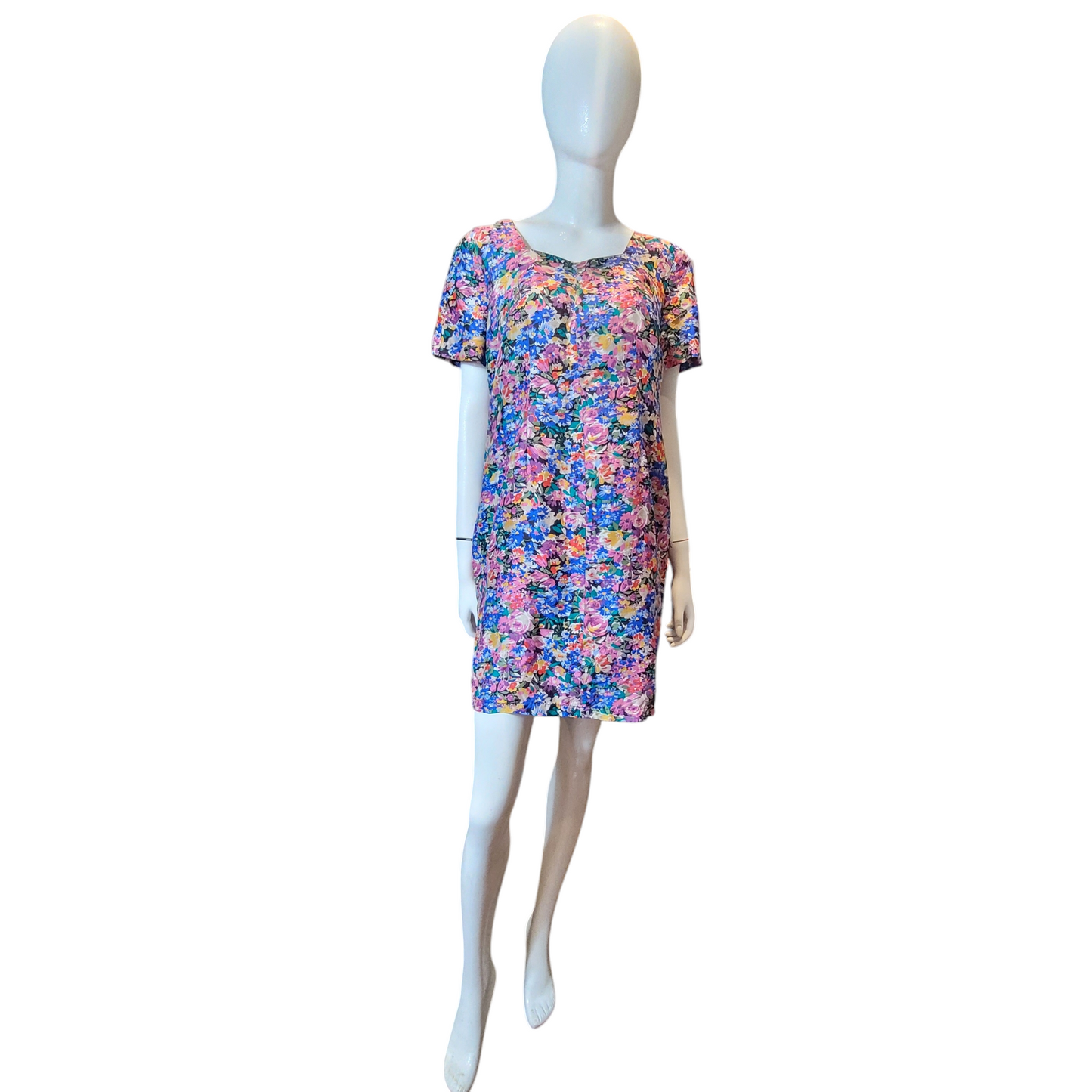 Vintage Silk Handmade Classic Floral Dress