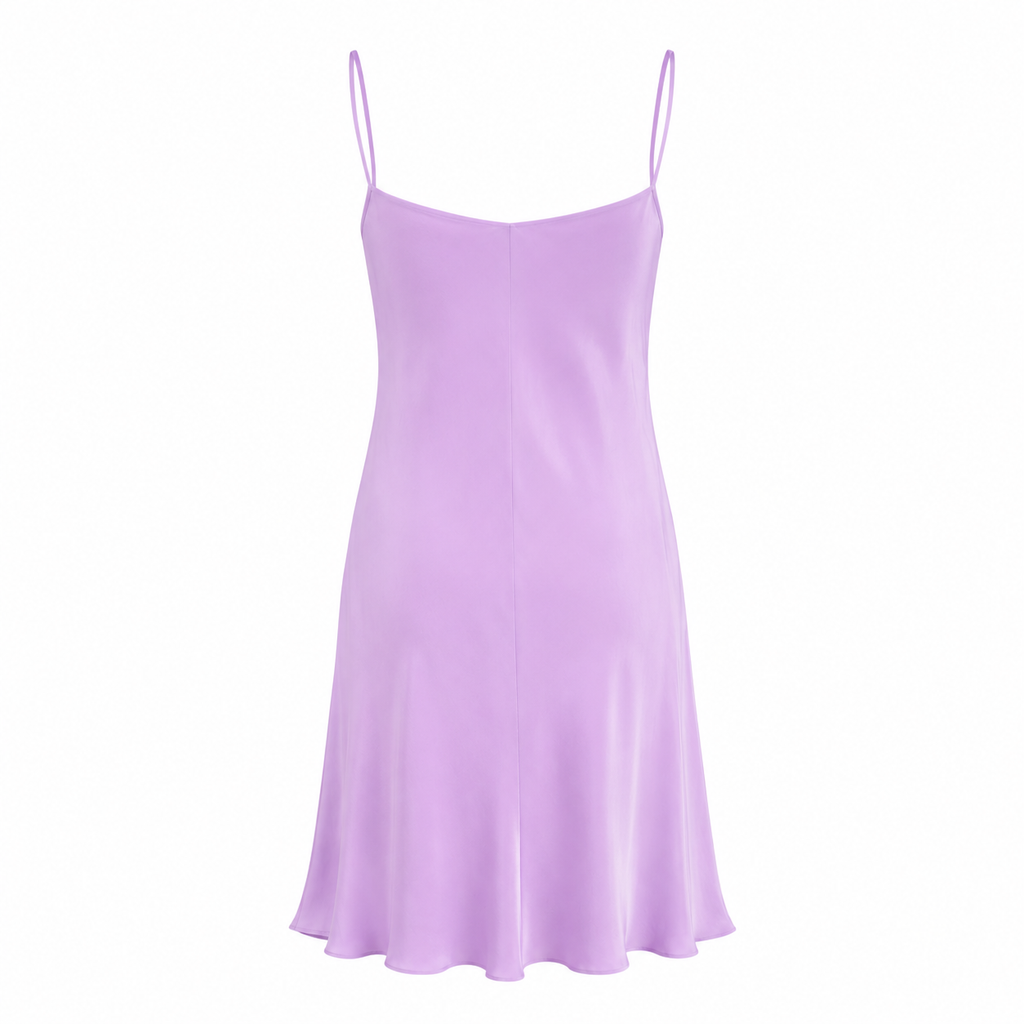Vintage 1990s Agostino Lilac Silk Slip Dress | Bias Cut Minimalist Midi