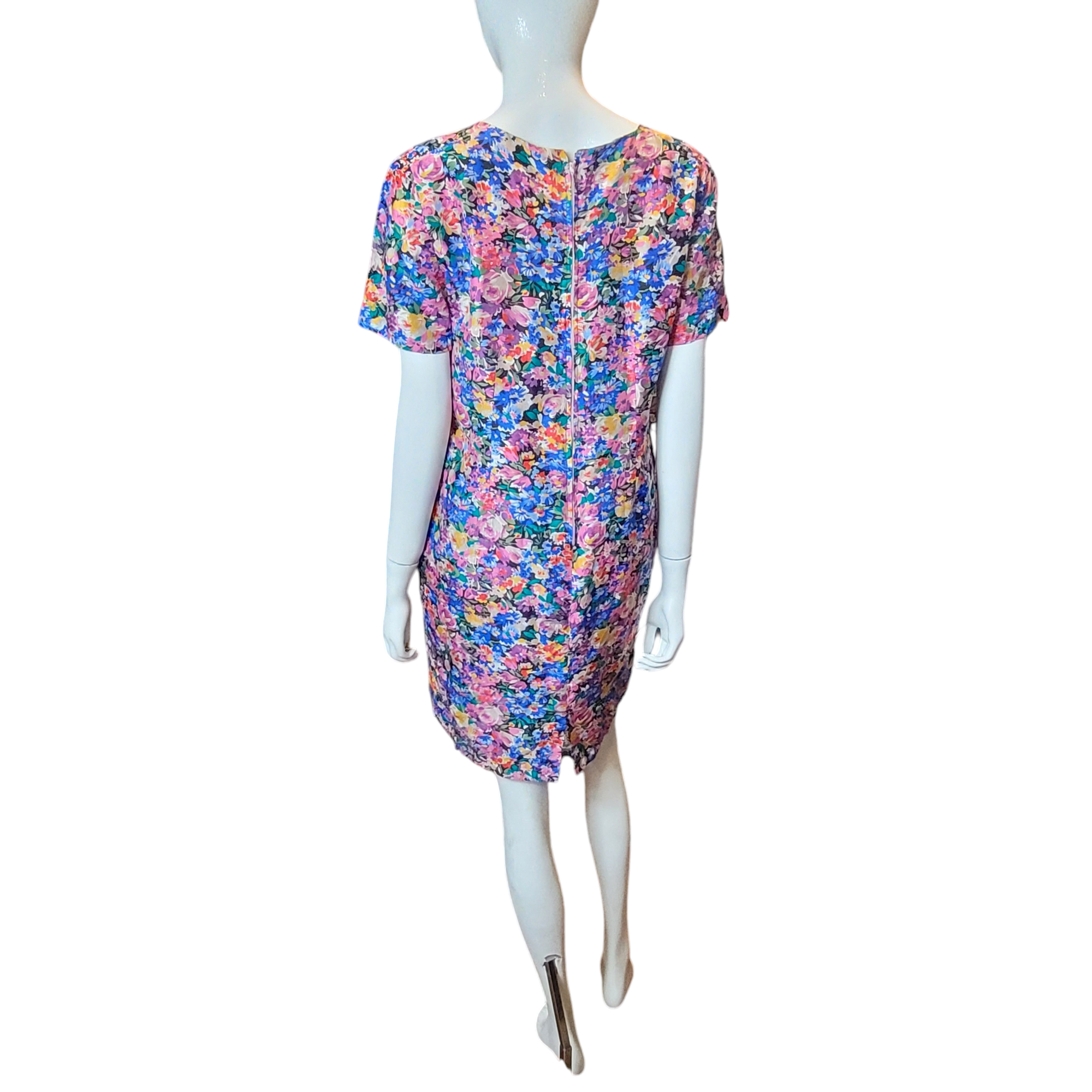 Vintage Silk Handmade Classic Floral Dress