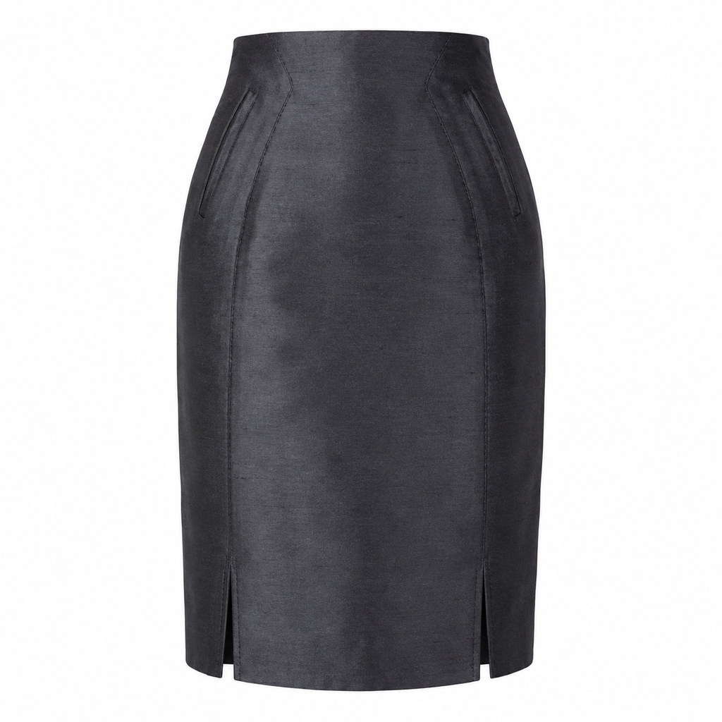 Vintage Chado Ralph Rucci Black Pencil Skirt Size 12