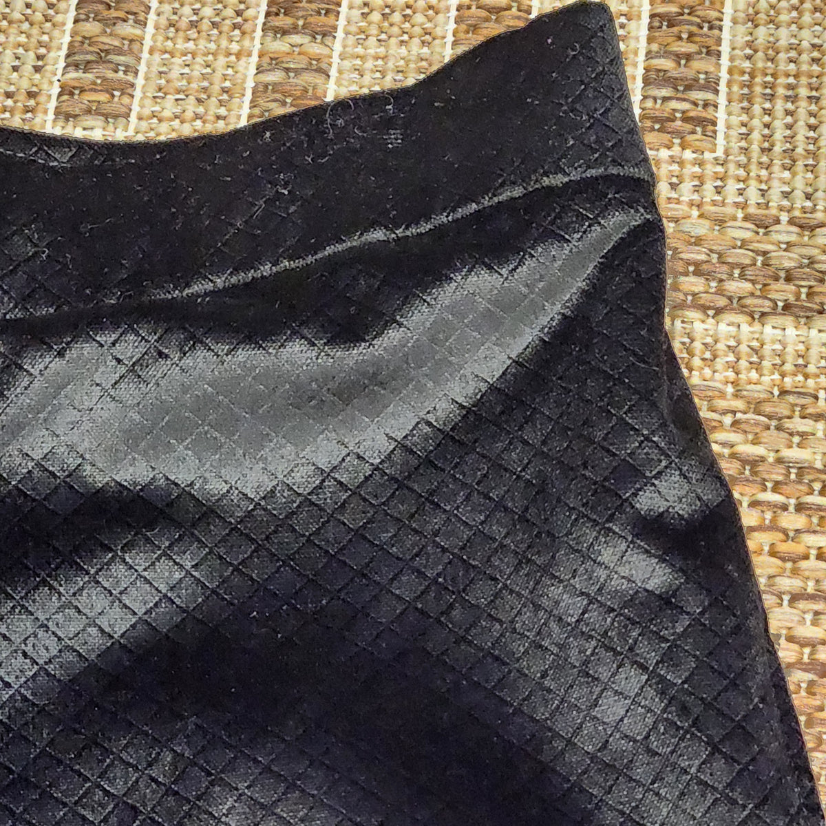 Men’s Black Diamond-Pattern Velvet Flared Trousers | Vintage