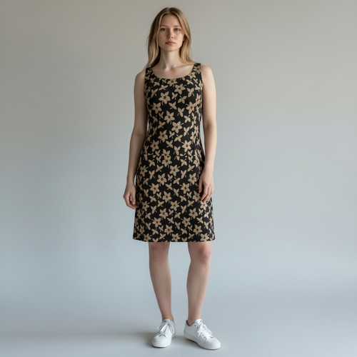 1950s Floral Print Sheath Dress & Jacket Size S