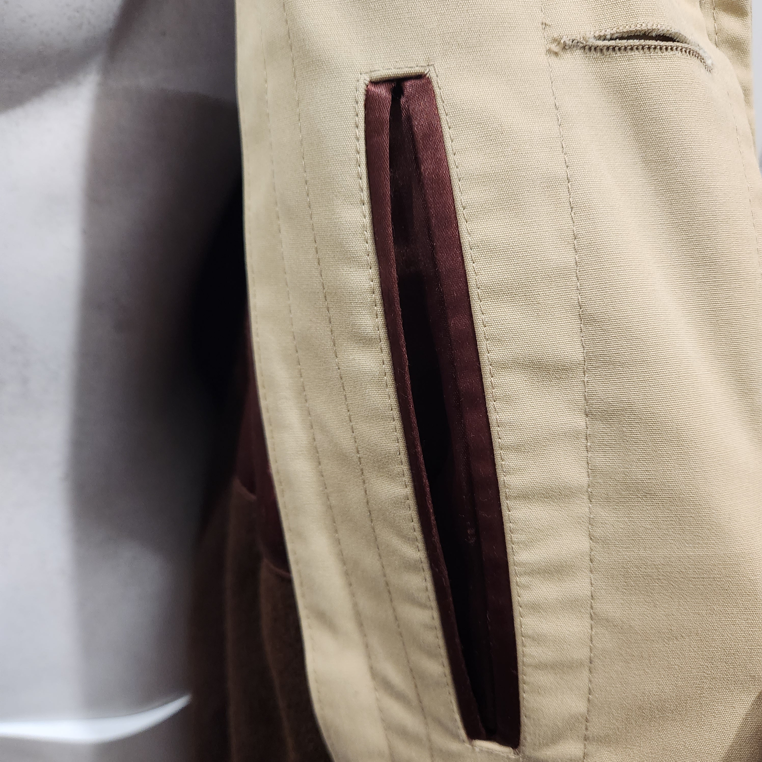 60s  Buoy Cloth Trench with Removable Wool & Camel Hair Lining Talon Zipper Size 38