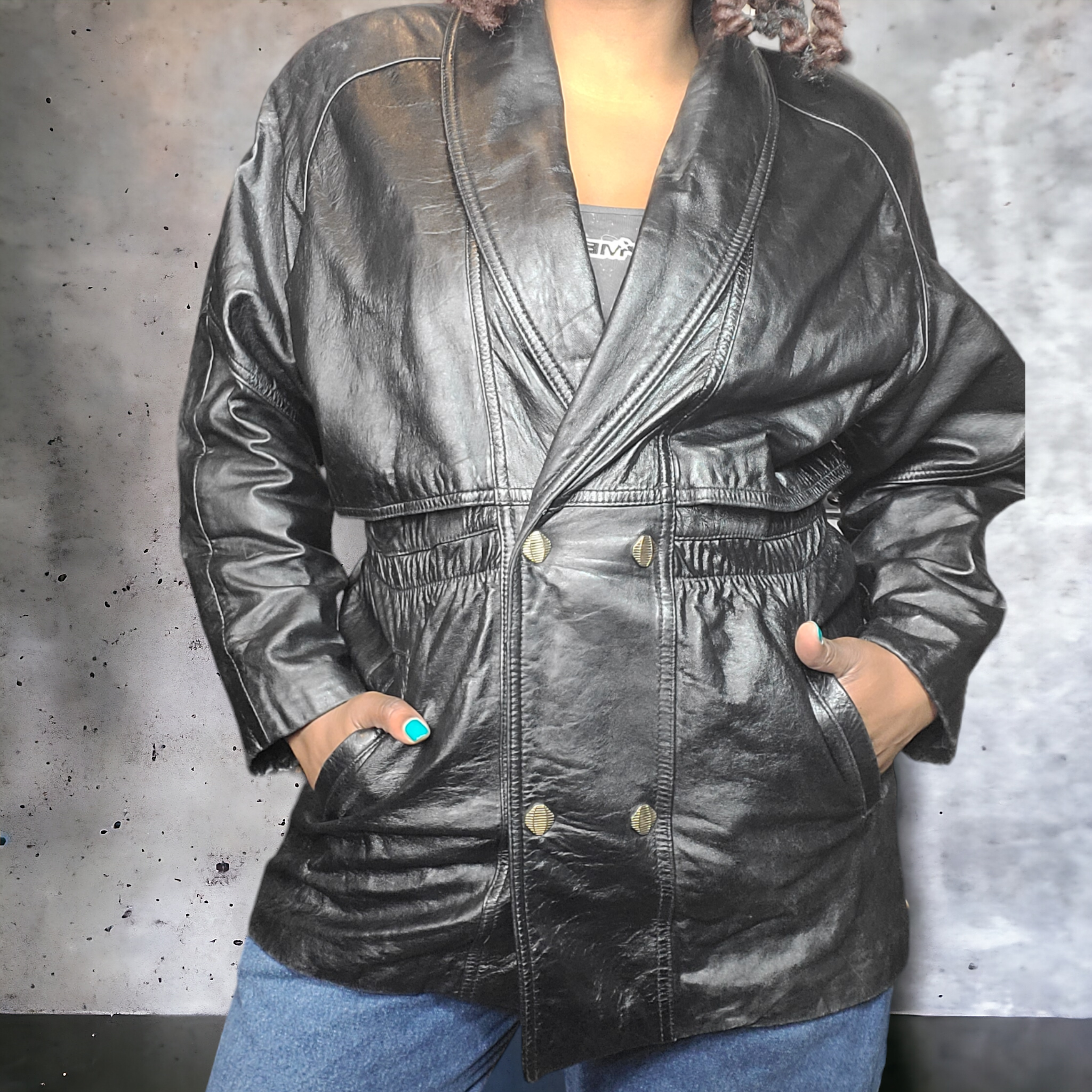 Vintage Leather Jackets 80s Vintage Jackets Black Leather Jackets Lucille Golden Vintage Size L