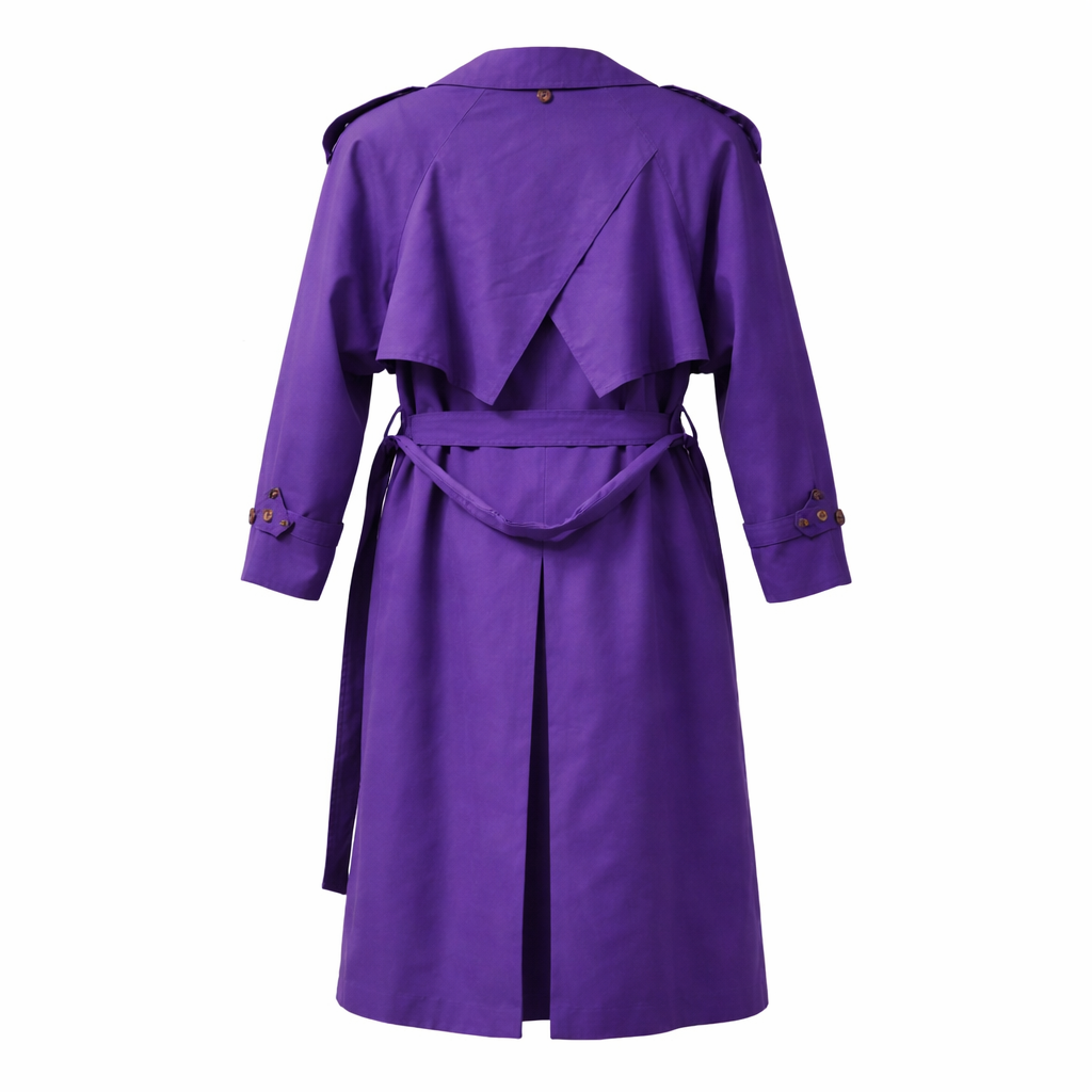 Vintage 90s J Gallery Royal Purple Hooded Trench Coat Size M