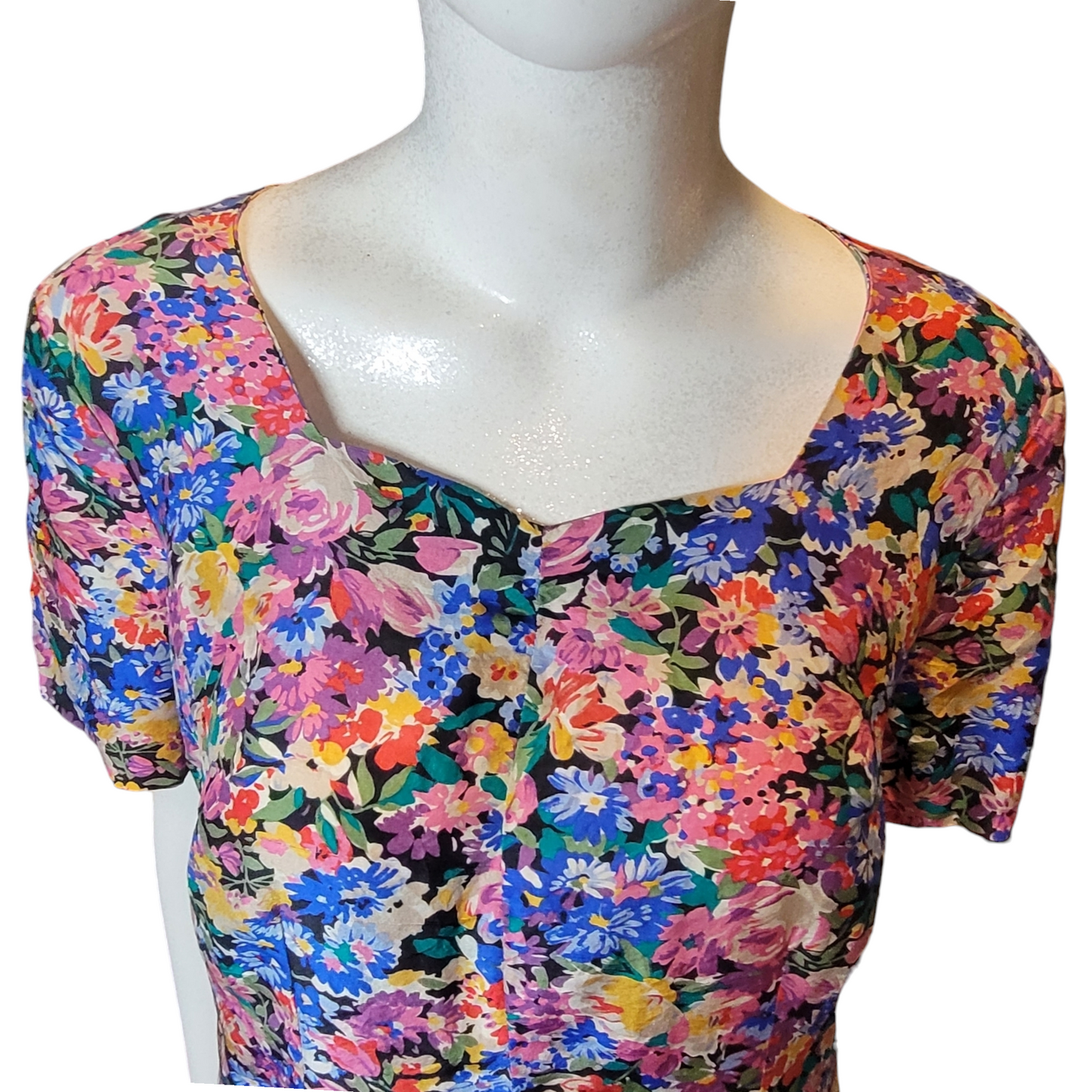 Vintage Silk Handmade Classic Floral Dress