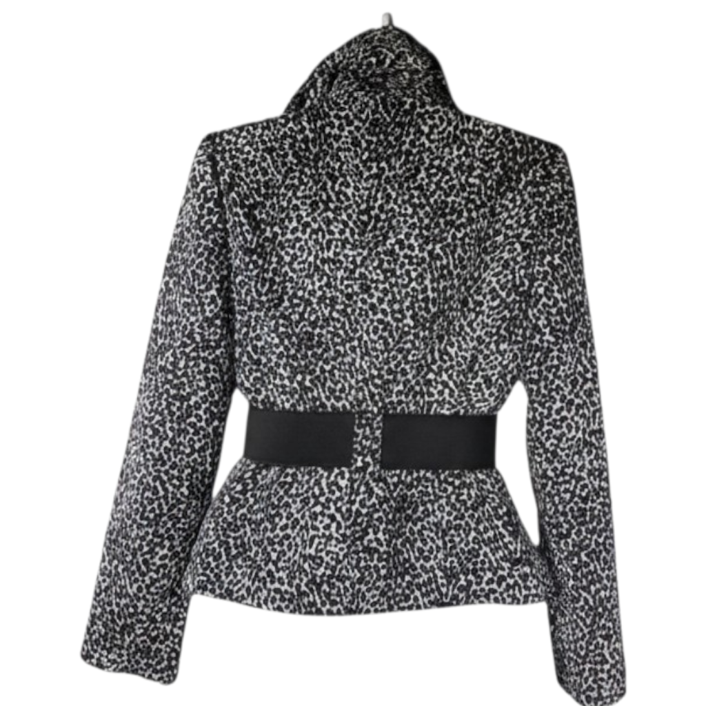 Calvin Klein Animal Belted Jacket Size 6P