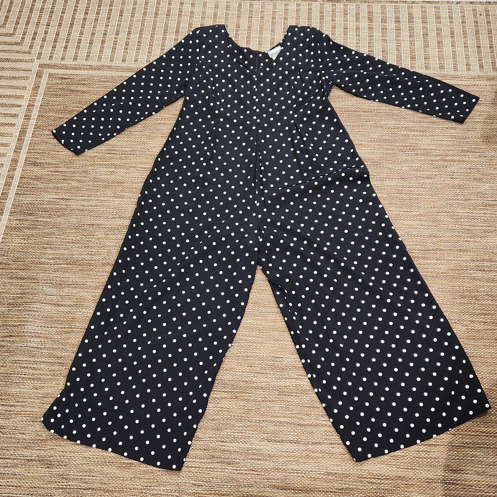 Vintage Long Sleeve Polka Dot Jumpsuit