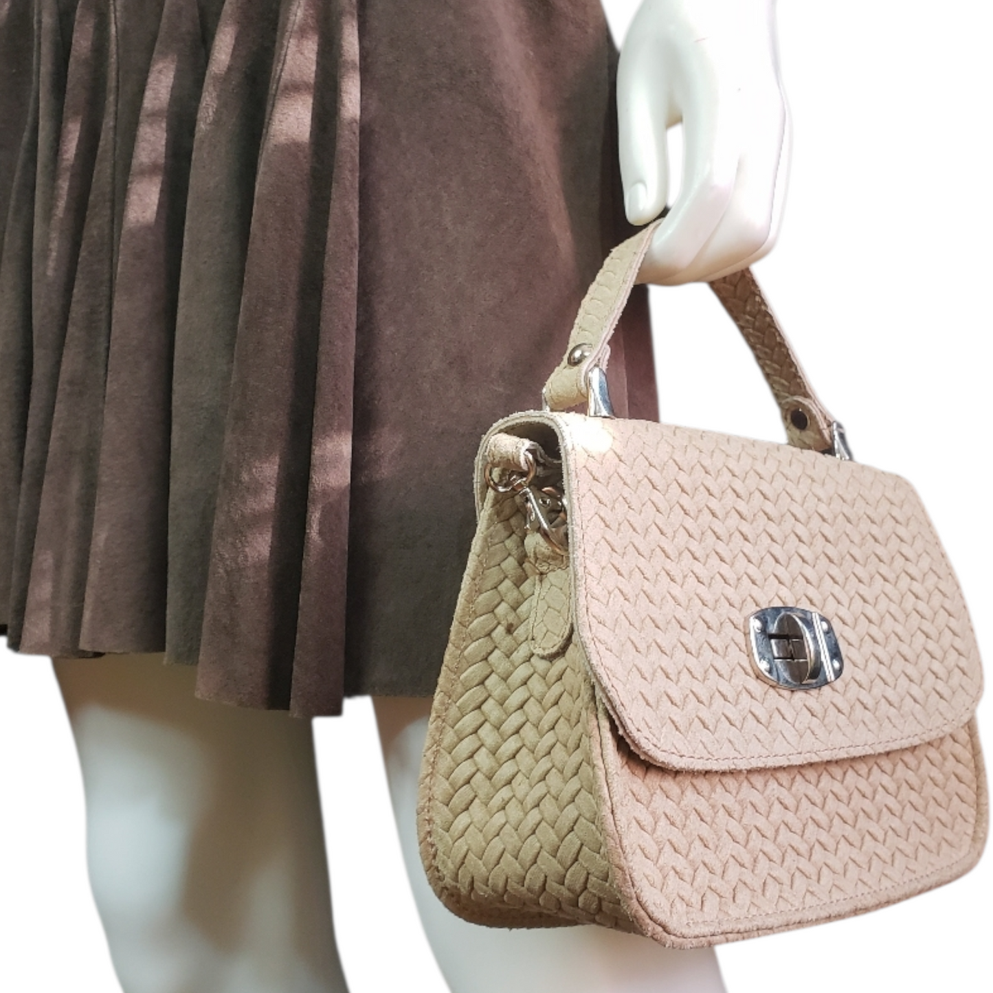 Borso in Pelle Braided Leather Handbag