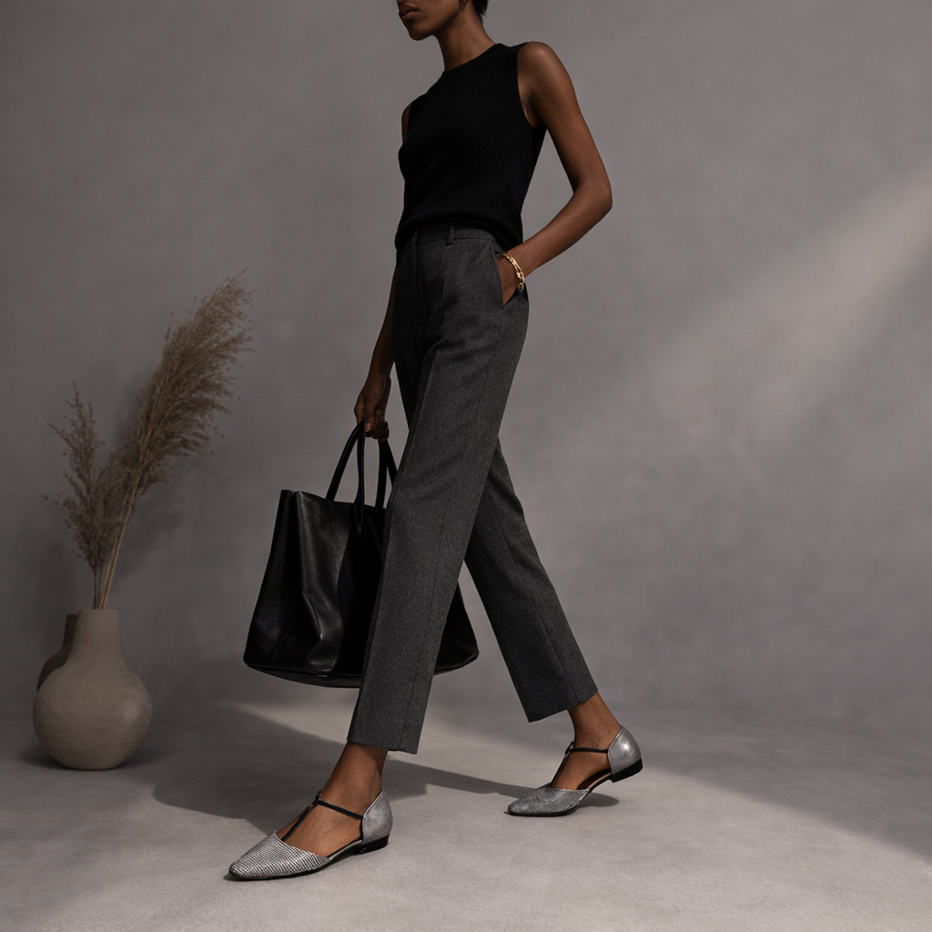 Giorgio Armani Silk Pointy Toe D' Orsay  Flats