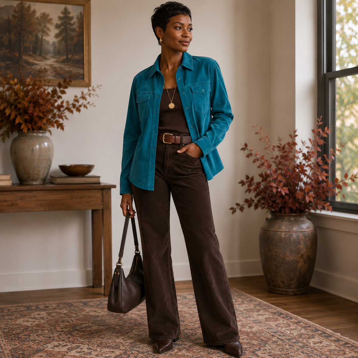 Coldwater Creek Genuine Suede Button Front Jacket