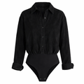 Lewmagram Suede Bodysuit Size L