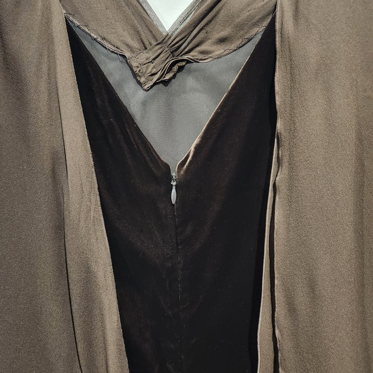 Armani Collezioni Chocolate Velvet & Silk Evening Gown | Made in Italy