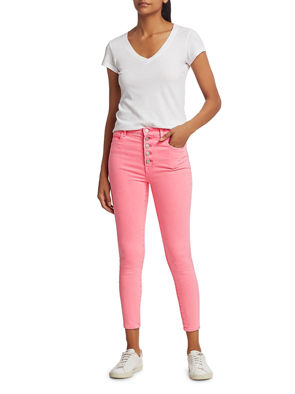 Brand Lillie J Brand Crop J Brand Pink Lillie High-Rise Crop