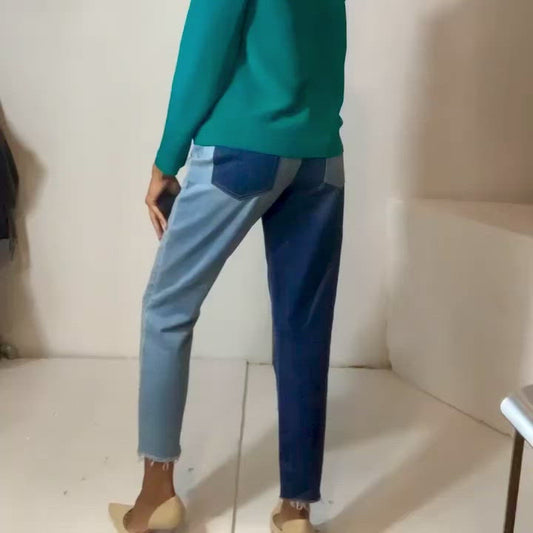 1. State Color Block High Waist Jeans Size 26