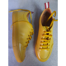 Load image into Gallery viewer, Bally Helliot Dip Dyed Sneaker Gold Sand Size 8.5
