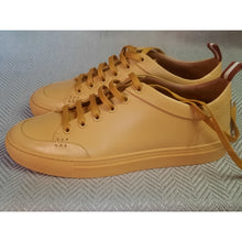 Load image into Gallery viewer, Bally Helliot Dip Dyed Sneaker Gold Sand Size 8.5
