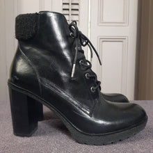 Load image into Gallery viewer, Micheal Kors Black Heel Combat Boot With Rubber Outsole Size 11