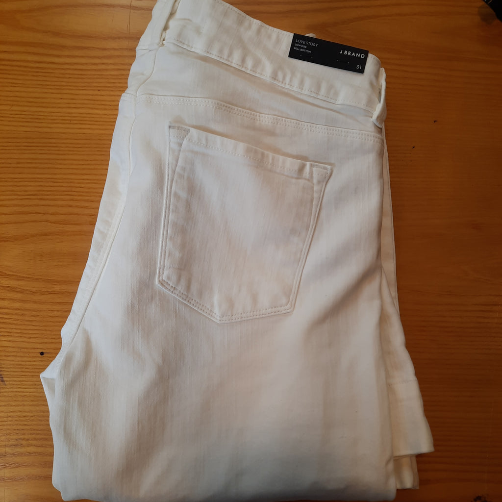 J Brand  White Love Story Bell Bottom Jeans Size 31